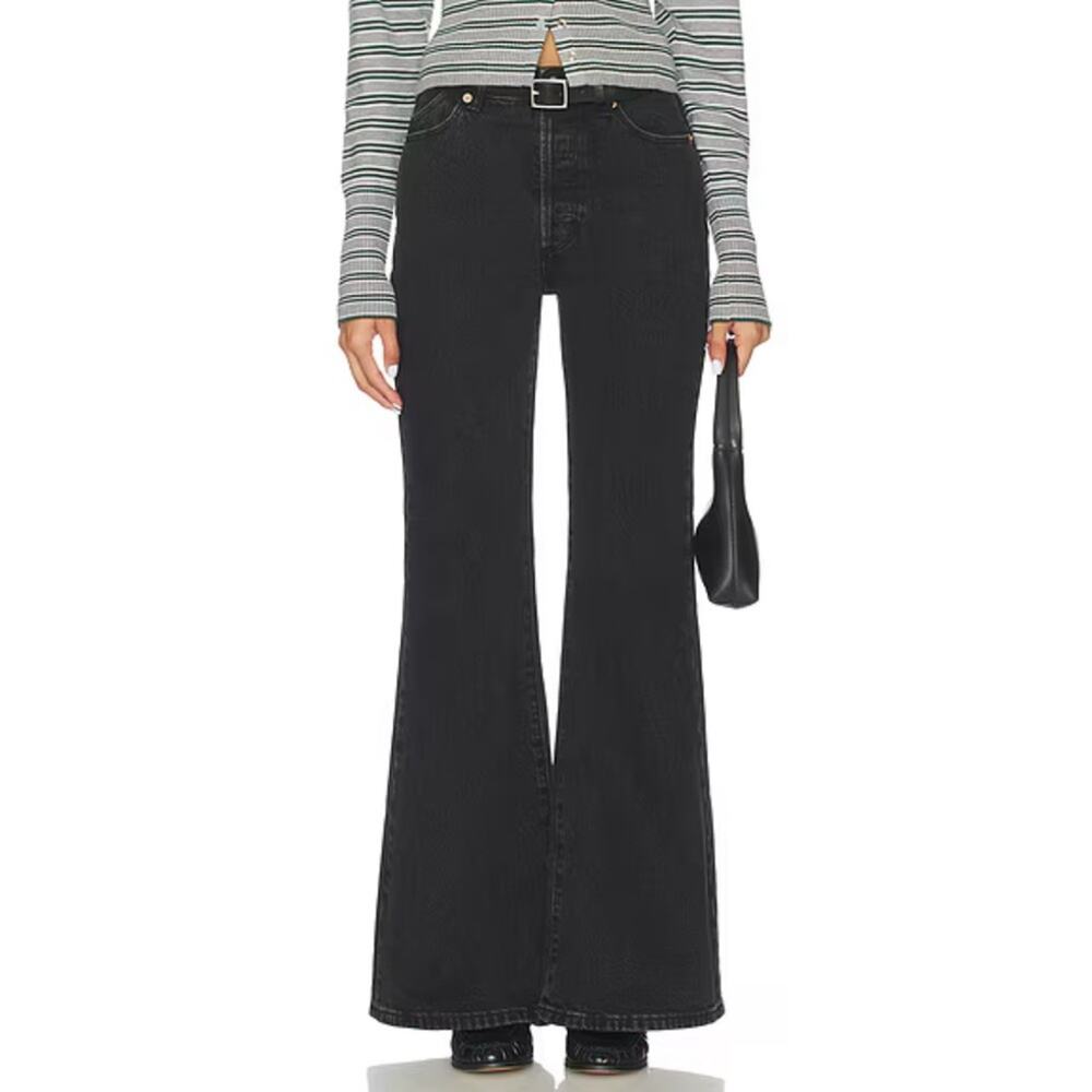 Rolla’s black high rise Eastcoast flare jeans NEW